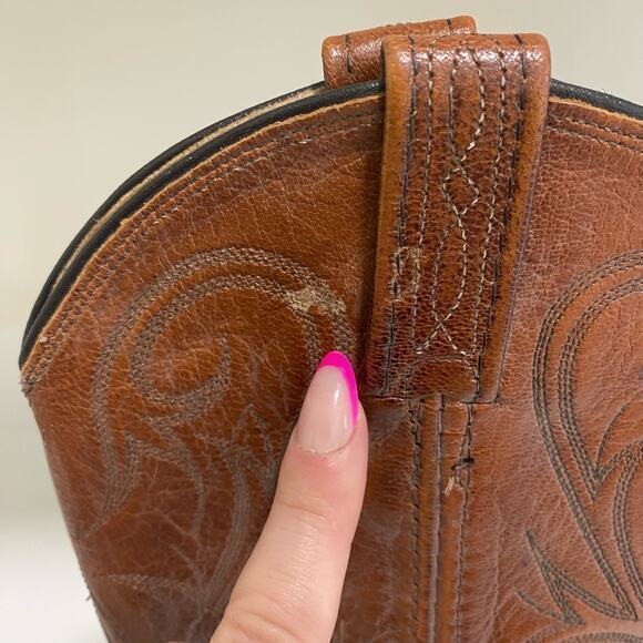 Vintage Dan Post Exotic Lizard Cowboy Boots Brown Size 6.5 - Picture 7 of 9